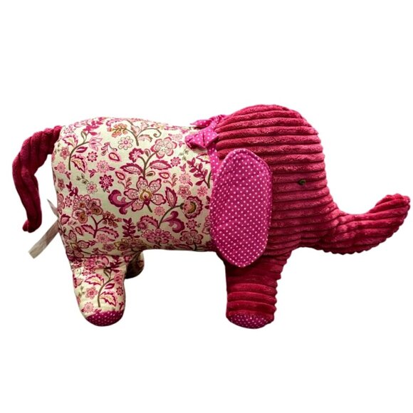 Pier 1 Imports Other - Pier 1 Imports Elephant Pillow Pink Floral Patchwork Corded Plush Bohemian India